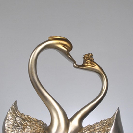 Modern Couples Swan Resin statue Craft Home Wedding Ornament Cabinet Decorations