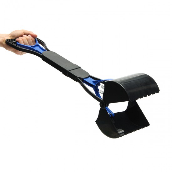 Pet Dog Cat Waste Pick Up Pooper Scooper Long Handle Poop Scoop Poo Grabber Picker Shovel + Bag