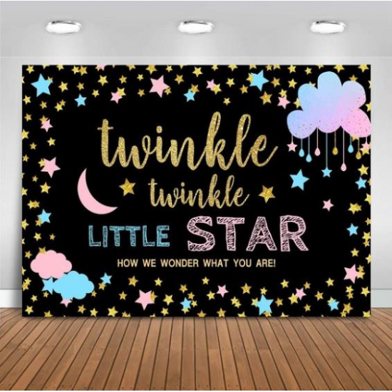 Photography Backdrop Twinkle Little Star Background Kids Birthday Photo Studio Decorations