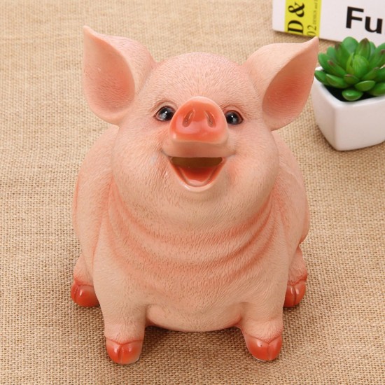 Piggy Bank Resin Craft Coin Bank Money Saving Holder Box Gifts for Kids Decorations