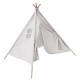 Portable White Teepee Tent Kids Playhouse Children Sleeping Dome Photograph Backdrop 51''