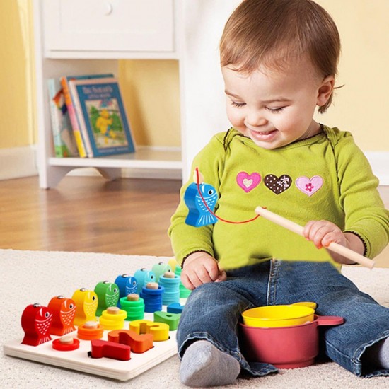 Preschool Learning Montessori Math Counting Board Digital Shape Pairing Educational Toys