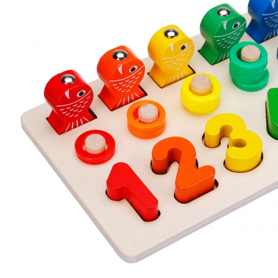 Preschool Learning Montessori Math Counting Board Digital Shape Pairing Educational Toys