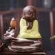 Purple Clay Backflow Incense Cone Burner Holder Cute Monk Fragrant Smoke Backflow Censer Decor