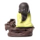 Purple Clay Backflow Incense Cone Burner Holder Cute Monk Fragrant Smoke Backflow Censer Decor