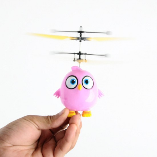 Rechargeable Mini LED Light Up Infrared Induction Drone Flying Toys Hand-controlled Child Gift