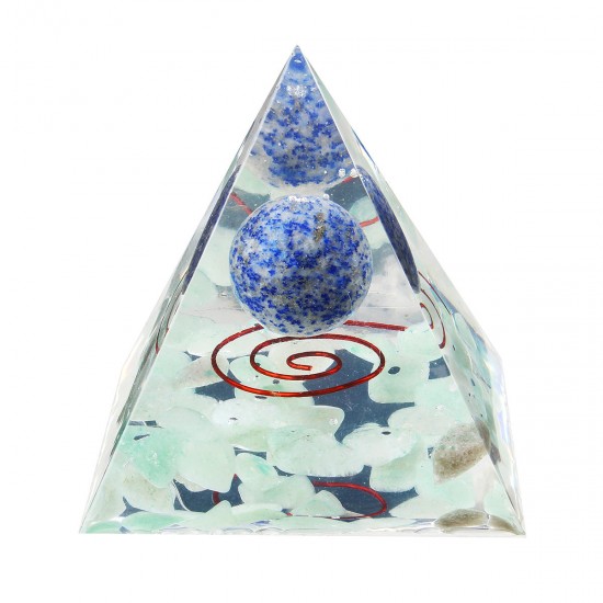 Reiki Charged Emerald Clear Quartz Crystal Pyramid Powerful Decorations