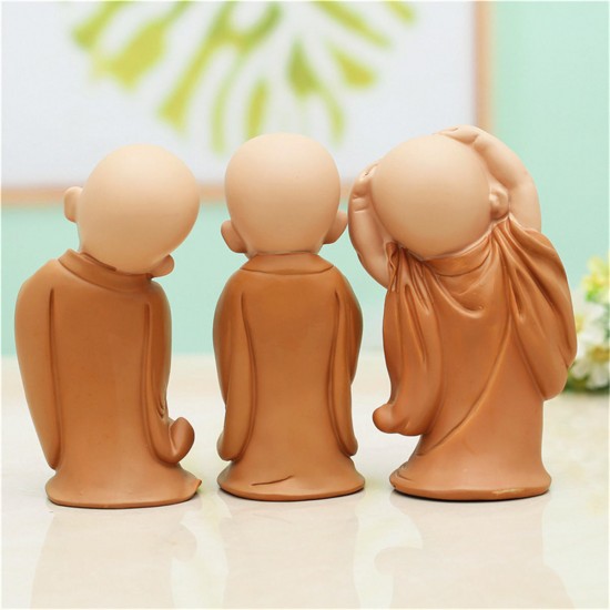 Resin Hand-carved Statue Monk Sculpture Gift Car Home Decorations