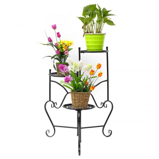 UK Metal Flower Stand Plant Pot Holder Space Saving Decorative Display Shelf DIY