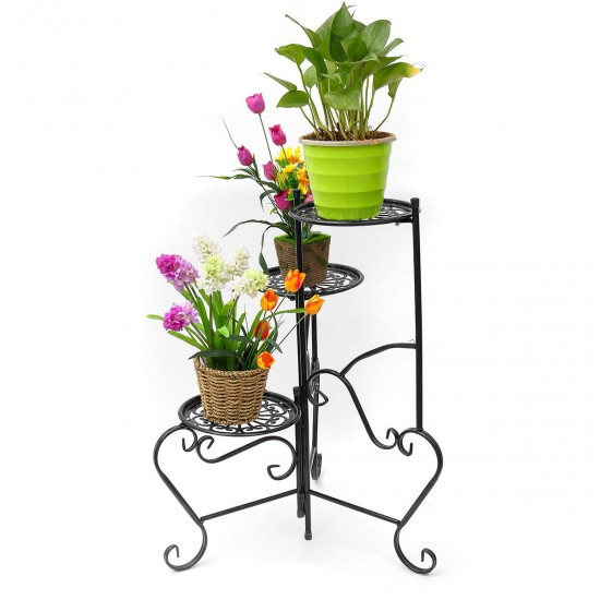 UK Metal Flower Stand Plant Pot Holder Space Saving Decorative Display Shelf DIY