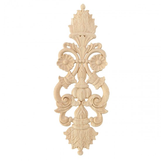 Wood Carving Applique Unpainted Flower Applique Door Decoration Onlay Furniture Cabinet 4 Patterns