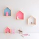 Wooden House Shape Wall Hanging Shelf Toy Storage Rack Home Decorations