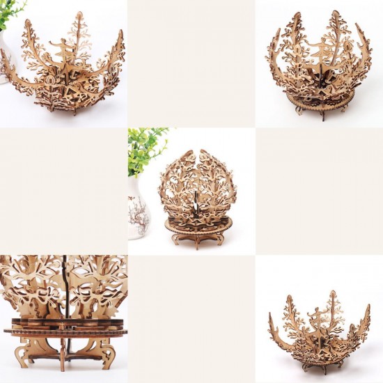 Wooden Mechanical Transmission Flower DIY Home Decorations