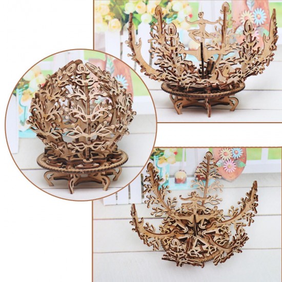 Wooden Mechanical Transmission Flower DIY Home Decorations