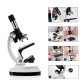 100X-1200X Kids Beginner Biological Microscope Metal Body with Phone Holder Adapter Plastic Slides and Carrying Box