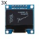 3Pcs 0.96 Inch White SPI OLED Display Module 12864 LED