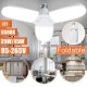 AC85-265V 35W/45W E27 Deformable LED Garage Light Foldable Fan Three-Blade Ceiling Workshop Lamp Bulb