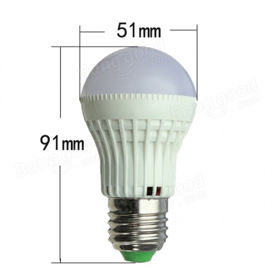 E27 1.5W Warm White/White 7 SMD 5050 LED Light Bulb AC 110V