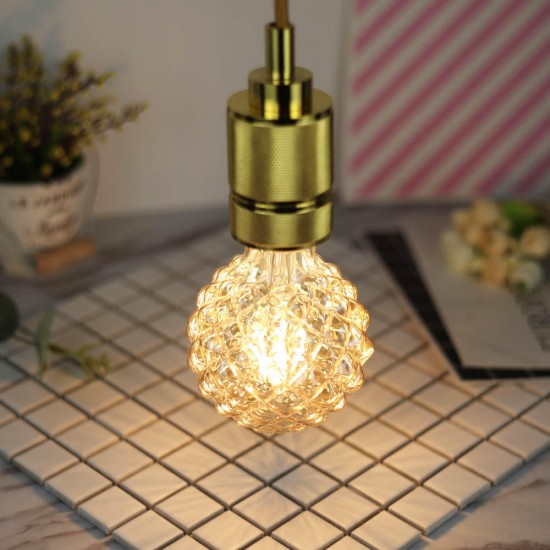 E27 4W G95 Pineapple Gold Glass Non-Dimmable Warm White Edison Retro LED Light Bulb AC220-240V