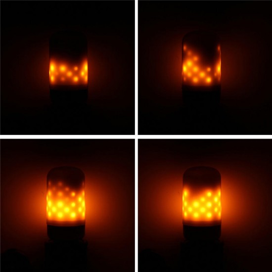 E27 E14 2.7W Two Modes LED Flame Effect Simulated Corn Light Bulb Nature Fire Home Lamp AC85-265V