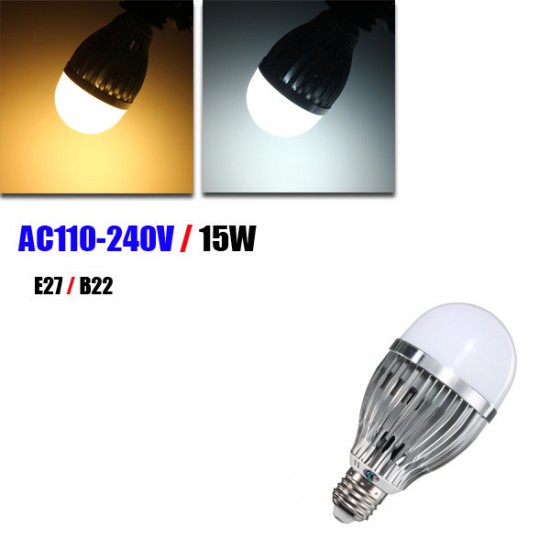 E27/B22 15W 18 SMD5730 LED Globe Ball Light Bulb Spotlightt Lamp AC 110-240V