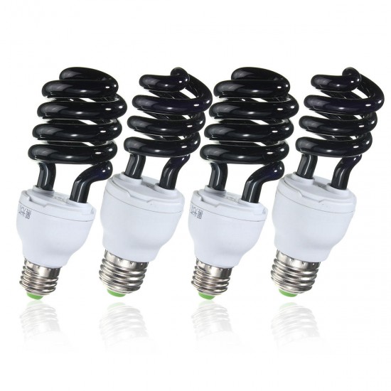 UV Ultraviolet Spiral Low Energy Saving CFL Light Bulb E27 Screw Black Light Bulb 220V