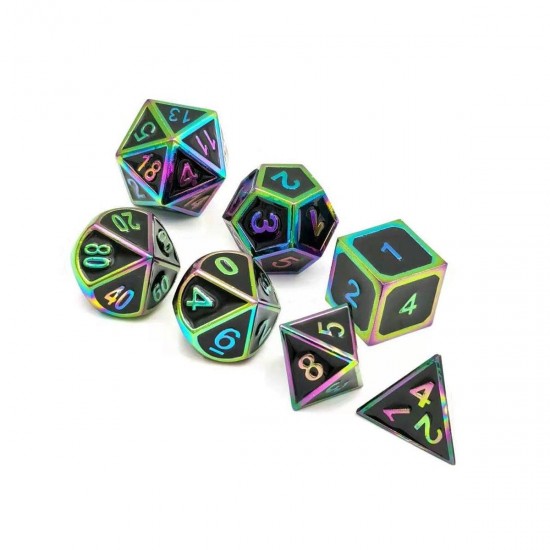 7 Pcs Alloy Polyhedral Dices Set Role Playing Game Accessory For Dungeons Dragons