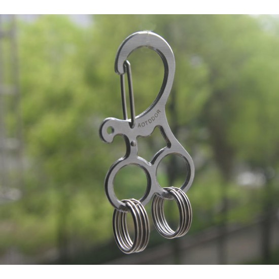 Stainless Steel Keychain Multifunction Engaging Carabiner Buckle EDC Tool