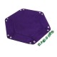 Multisided Dices Set Holder Polyhedral Dices Purple PU Leather Tray for RPG