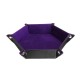 Multisided Dices Set Holder Polyhedral Dices Purple PU Leather Tray for RPG