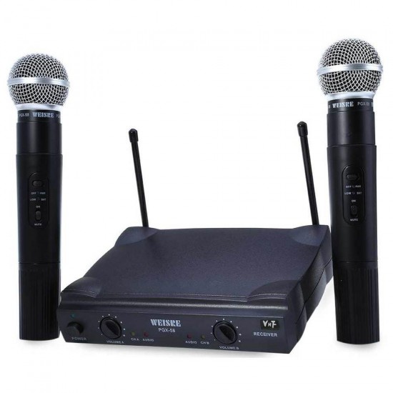 PGX58 Omni Directional Wireless Microphone System Dual Mic for Karaoke Party KTV