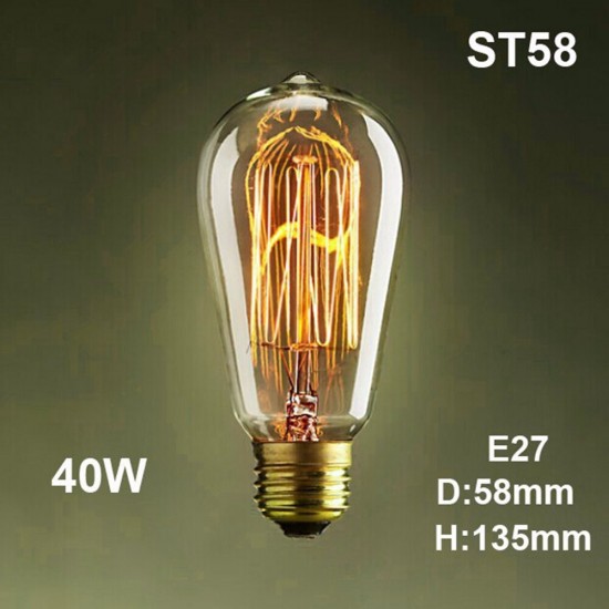 Retro Vintage 40W Edison light bulb E27 110V 220V lamp industrial Incandescent Bulbs Filament