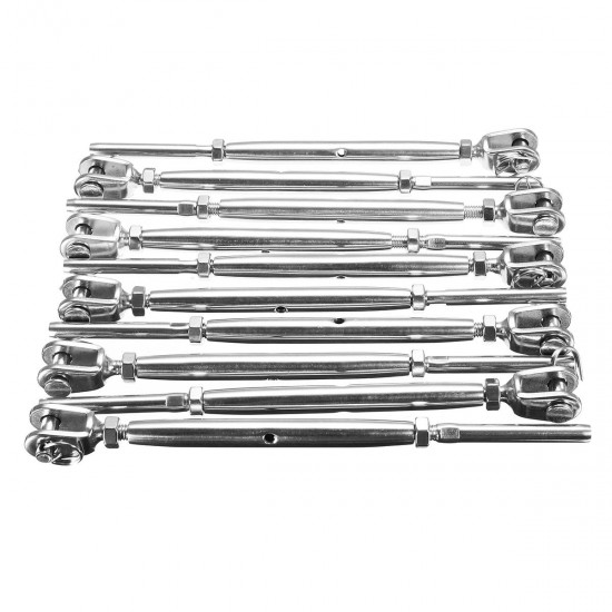 10 Sets Stainless Steel Jaw Swage Stud Turn buckle Balustrade Rigging for 1/8'' Cable Railing Rail