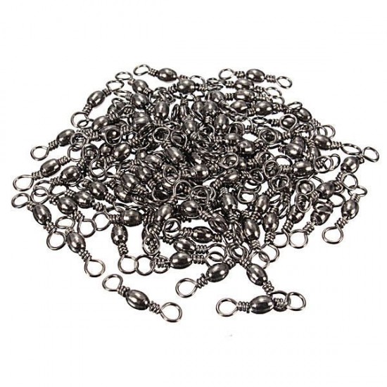 100Pcs Fishing Barrel Bearing Rolling Swivel Rings Fishing Tackle Connector #3 #4 #6 #8 #10 #12