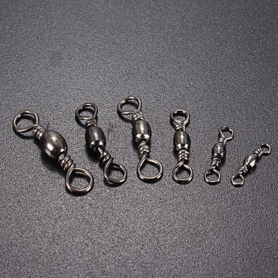 100Pcs Fishing Barrel Bearing Rolling Swivel Rings Fishing Tackle Connector #3 #4 #6 #8 #10 #12