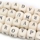 100Pcs Natural Mixed Wooden Alphabet Letter Cube Craft Charms Beads 10mm