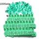 100Sets Green Animals Cattleoat Pig Sheep Use Ear Number Tag Livestock Tags Labels