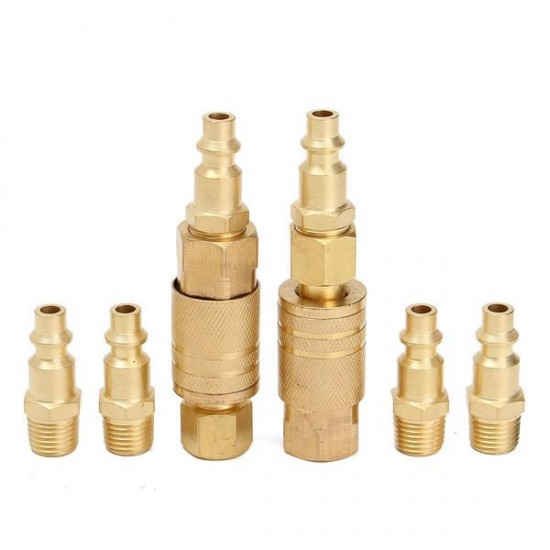 10Pcs 1/4inch NPT Brass Coupler Adapter Quick Disconnect Hose Fittings