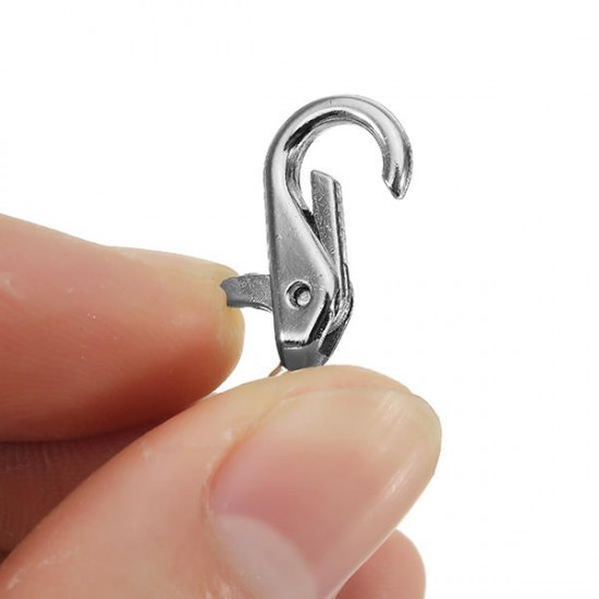 10Pcs 23mm Silver Zinc Alloy Lobster Claw Clasp with 1.7mm Round Ring