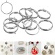 10Pcs 25mm Silver Pendant Trays Bezel Cabochon Setting Jewelry Blank Round Pendant