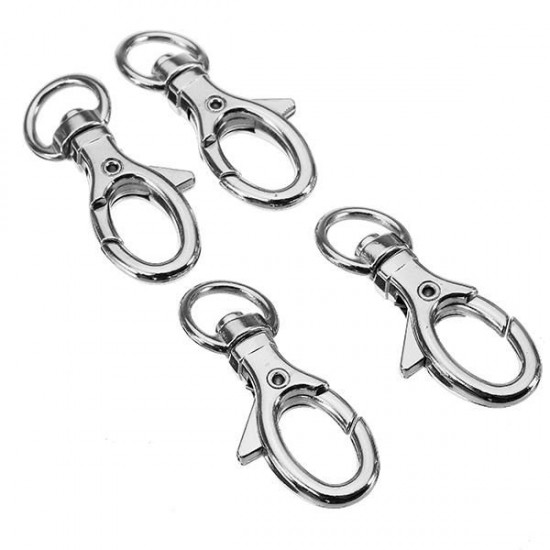 10Pcs 32mm Silver Zinc Alloy Oval Swivel Lobster Claw Clasp Snap Hook with 8.5mm Round Ring