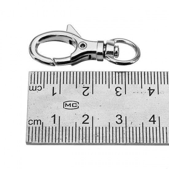 10Pcs 32mm Silver Zinc Alloy Oval Swivel Lobster Claw Clasp Snap Hook with 8.5mm Round Ring