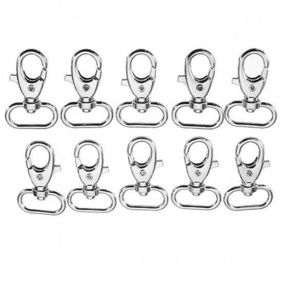 10Pcs 40mm Silver Zinc Alloy Swivel Lobster Claw Clasp Snap Hook with 19mm Oval Ring