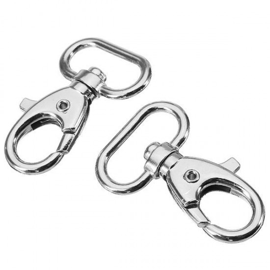 10Pcs 40mm Silver Zinc Alloy Swivel Lobster Claw Clasp Snap Hook with 19mm Oval Ring