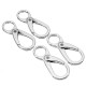 10Pcs 45mm Silver Zinc Alloy Double Eye Shaped Spring Snap Hook with 11mm Round Ring