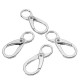 10Pcs 45mm Silver Zinc Alloy Double Eye Shaped Spring Snap Hook with 11mm Round Ring