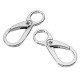 10Pcs 45mm Silver Zinc Alloy Double Eye Shaped Spring Snap Hook with 11mm Round Ring