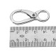 10Pcs 45mm Silver Zinc Alloy Double Eye Shaped Spring Snap Hook with 11mm Round Ring