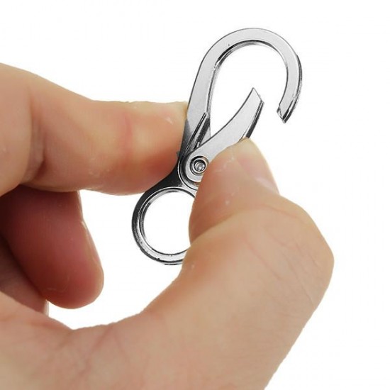 10Pcs 45mm Silver Zinc Alloy Double Eye Shaped Spring Snap Hook with 11mm Round Ring