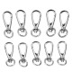 10Pcs 45mm Silver Zinc Alloy Oval Swivel Spring Snap Hook Trigger Clip with 11mm Round Ring